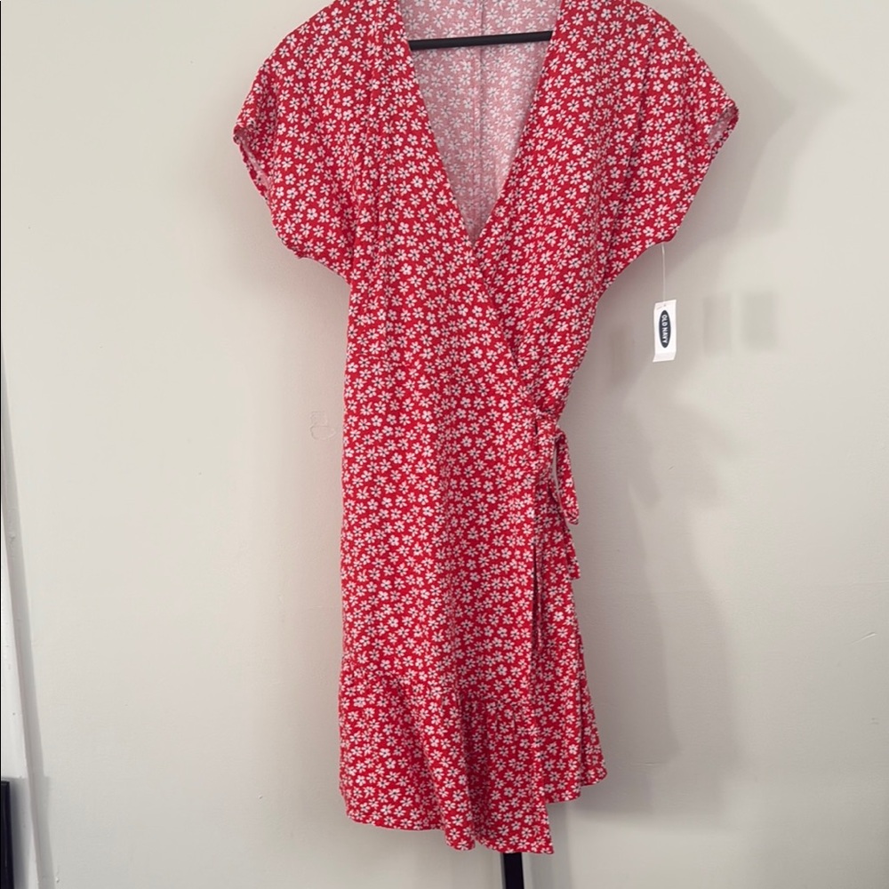 Old Navy Pink wrap Sundress with V-Neck and Dolman Cap Sleeves